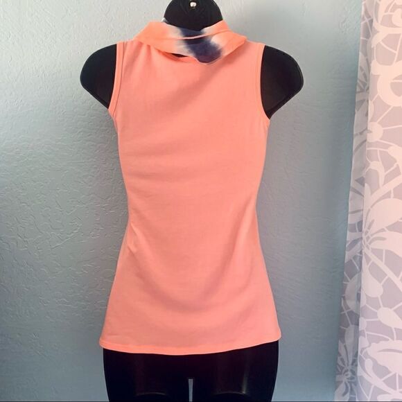 Lily  Bleu Orange Mermaid Graphic Tank Top & Tie Dye Scarf Size Large 14 - Picture 6 of 10